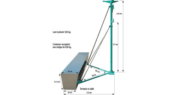 Étai d’intérieur IMER avec conteneur contrepoids