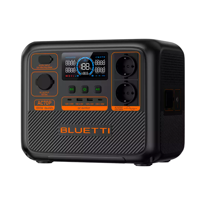 BLUETTI AC70P Station électrique portable | 1000 W / 864 Wh