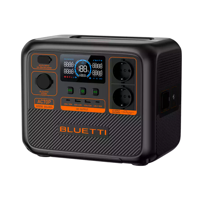 BLUETTI AC70P Station électrique portable | 1000 W / 864 Wh