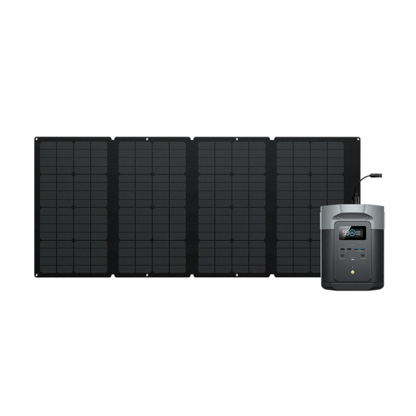 Station électrique EcoFlow Delta 2 Max et son panneau solaire EcoFlow 160watts pour recharger son Camping Car