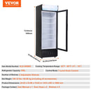 VEVOR Réfrigerateur à Boissons Frigo Vitrine Commercial 345 L 0-10 ℃ 5 Étagères