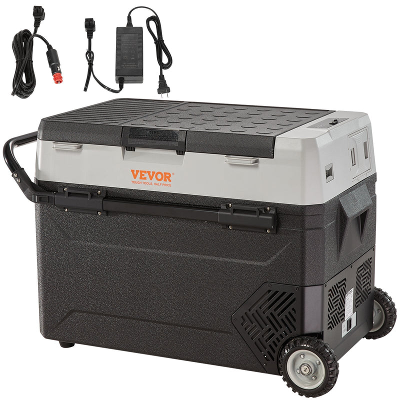 VEVOR Glacière Électrique Portable de 38 L Réfrigérateur de Voiture Portable 12/24 V CC 100-240 V CA Frigo Voiture Double Zone 0,708 kW.h -20 °C à 10 °C Réglable Congélateur pour Camion Bateau Camping