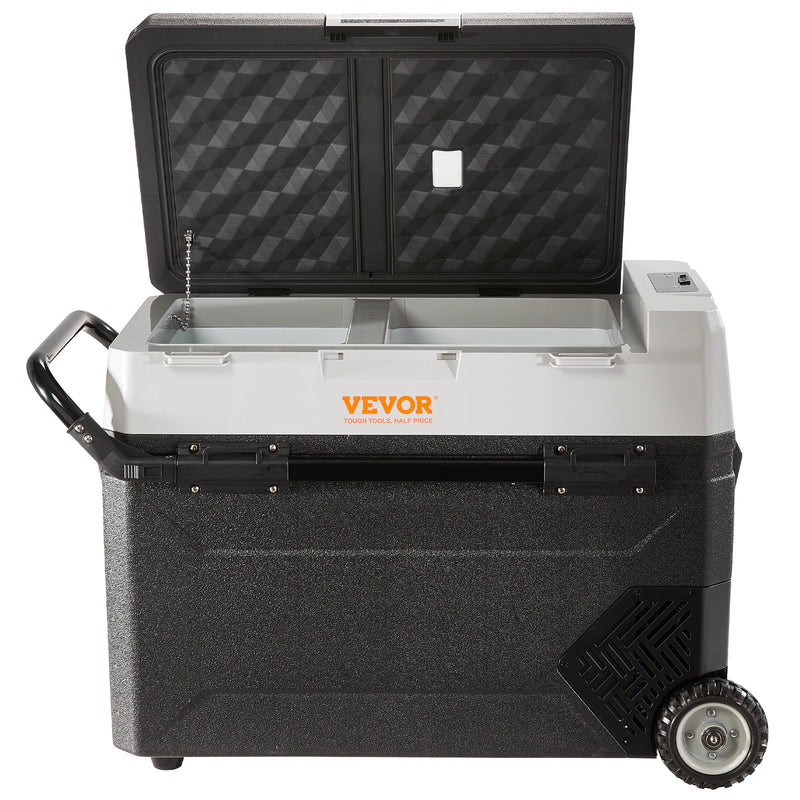 VEVOR Glacière Électrique Portable de 38 L Réfrigérateur de Voiture Portable 12/24 V CC 100-240 V CA Frigo Voiture Double Zone 0,708 kW.h -20 °C à 10 °C Réglable Congélateur pour Camion Bateau Camping